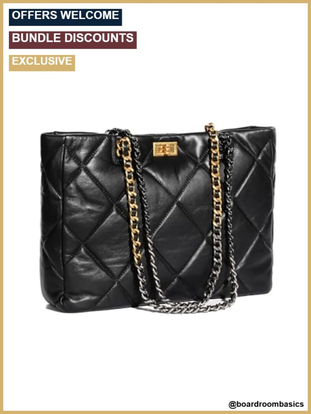 Luxury Soft Lambskin Quilted Shoulder Bag Mixed Chain Strap
